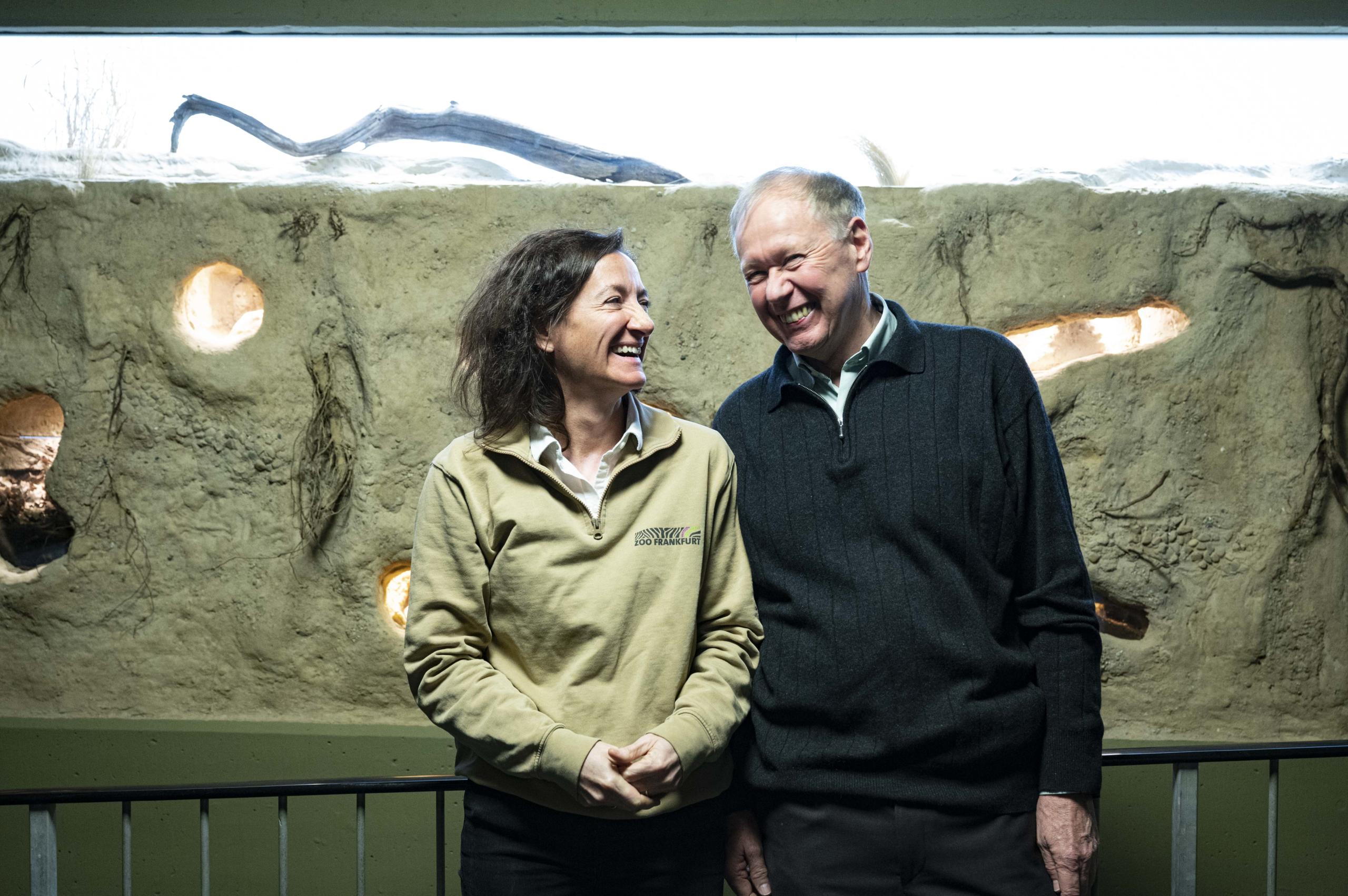 Gemeinsame Eröffnung: Zoodirektorin Christina Geiger und Vorsitzender der Zoo-Freunde Bruno Streit eröffnen gemeinsam die Anlage der Nacktmulle, die der Zoo-Freunde-Verein finanziert hat. 