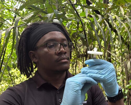 Biological Monitoring Officer Alex Stewart, FZS Guyana
